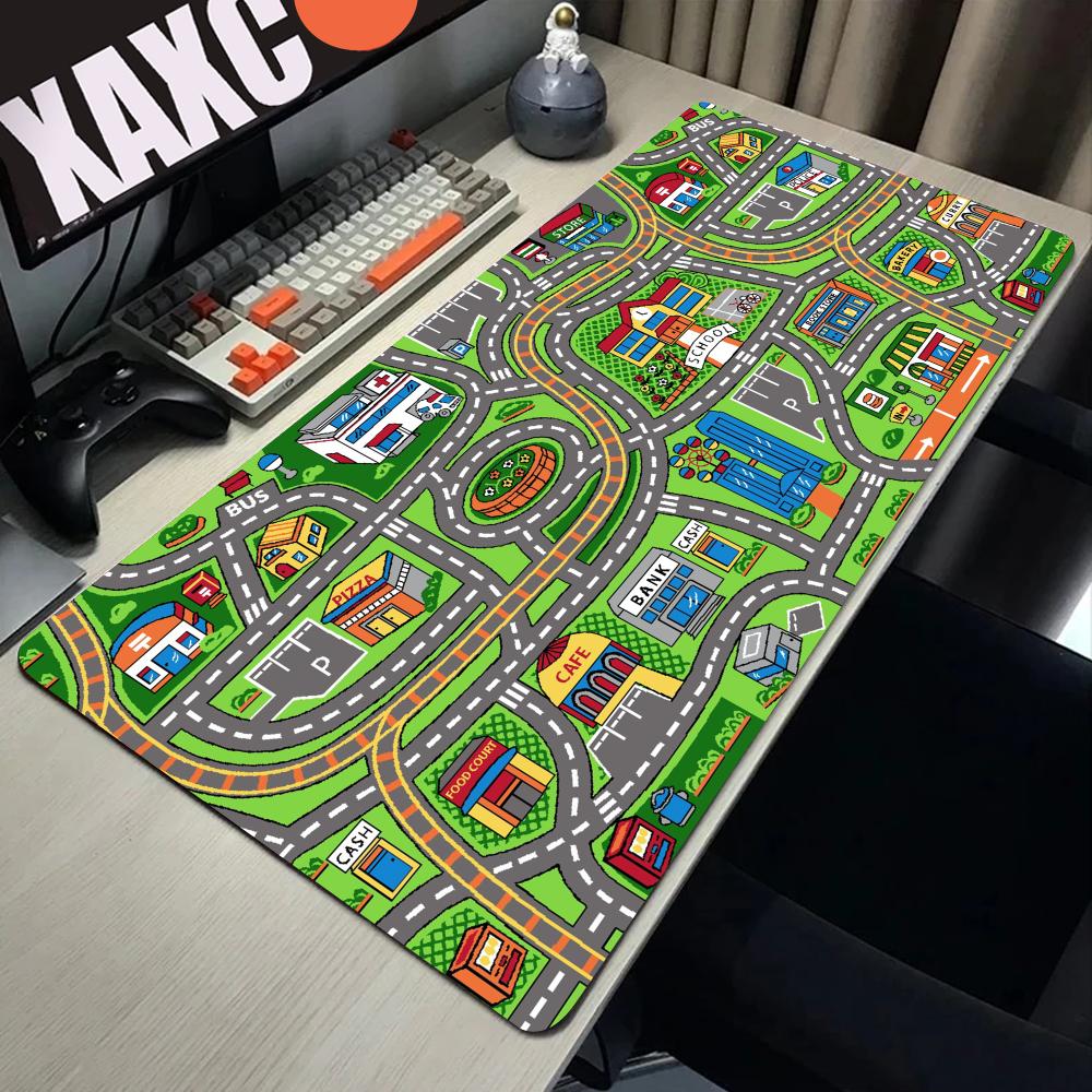 Desk Setup Gaming Pc - Alas Mouse kartun jalanan kota Aksesori
