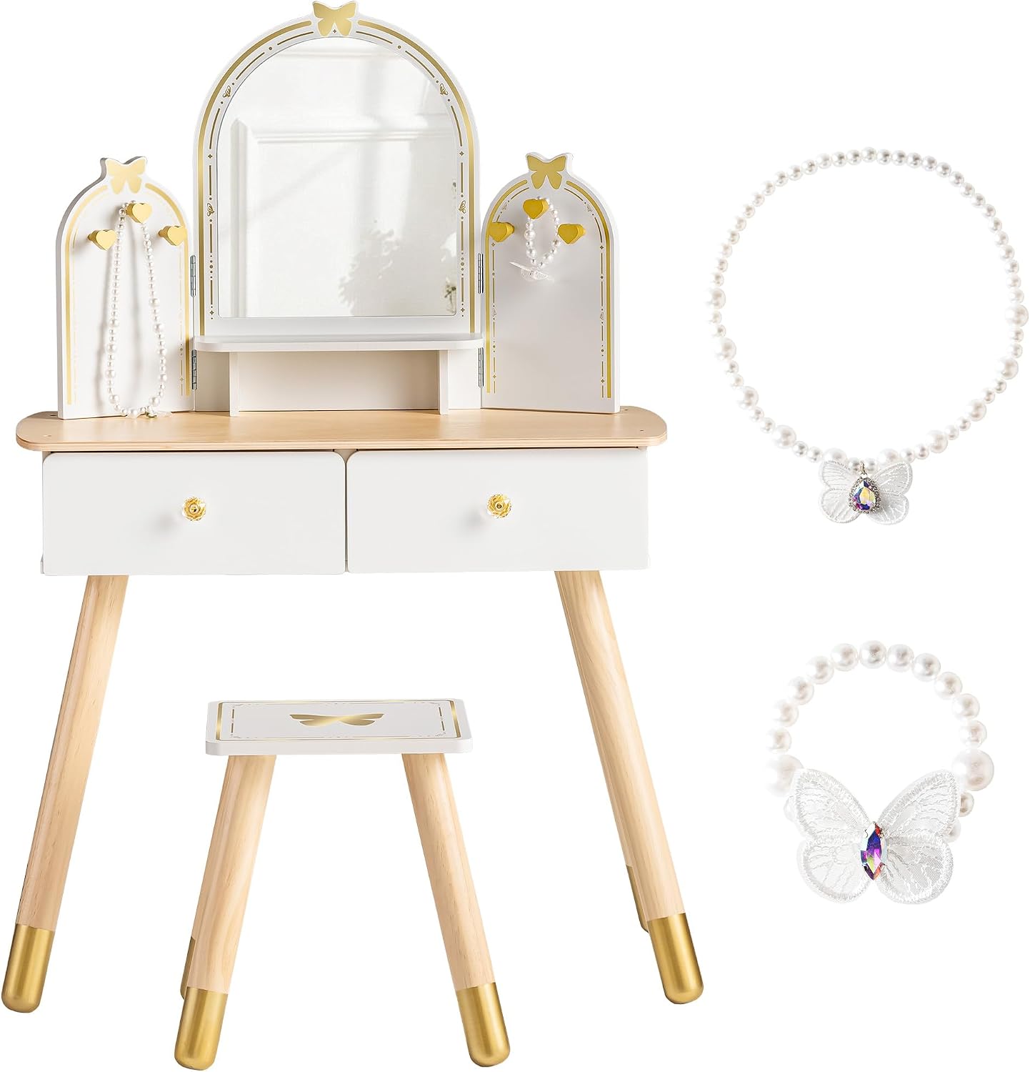 Desk Setup Small - Set Meja Rias Anak ROBOTIME Putih
