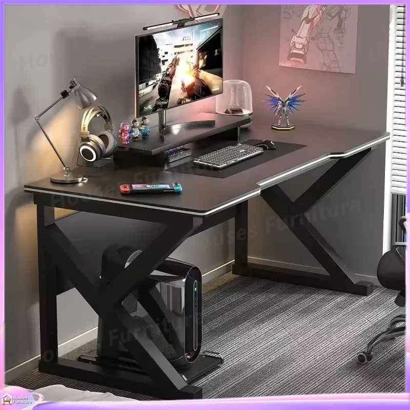 Desk Setup Gaming Pc - Meja Gaming Cafe Metal Hitam MDF
