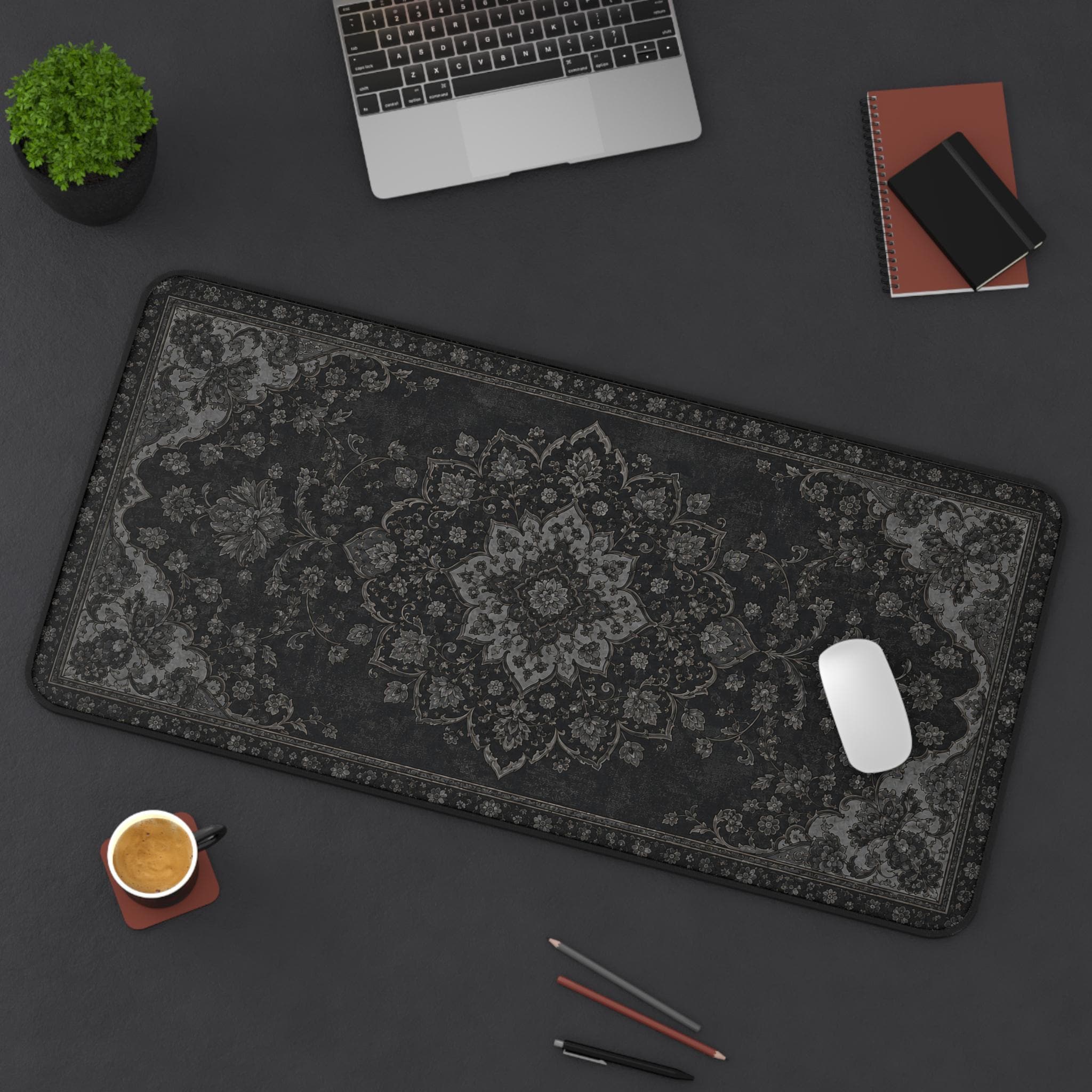 Desk Setup Gaming Pc - Alas Meja Karpet Hitam, Alas Meja