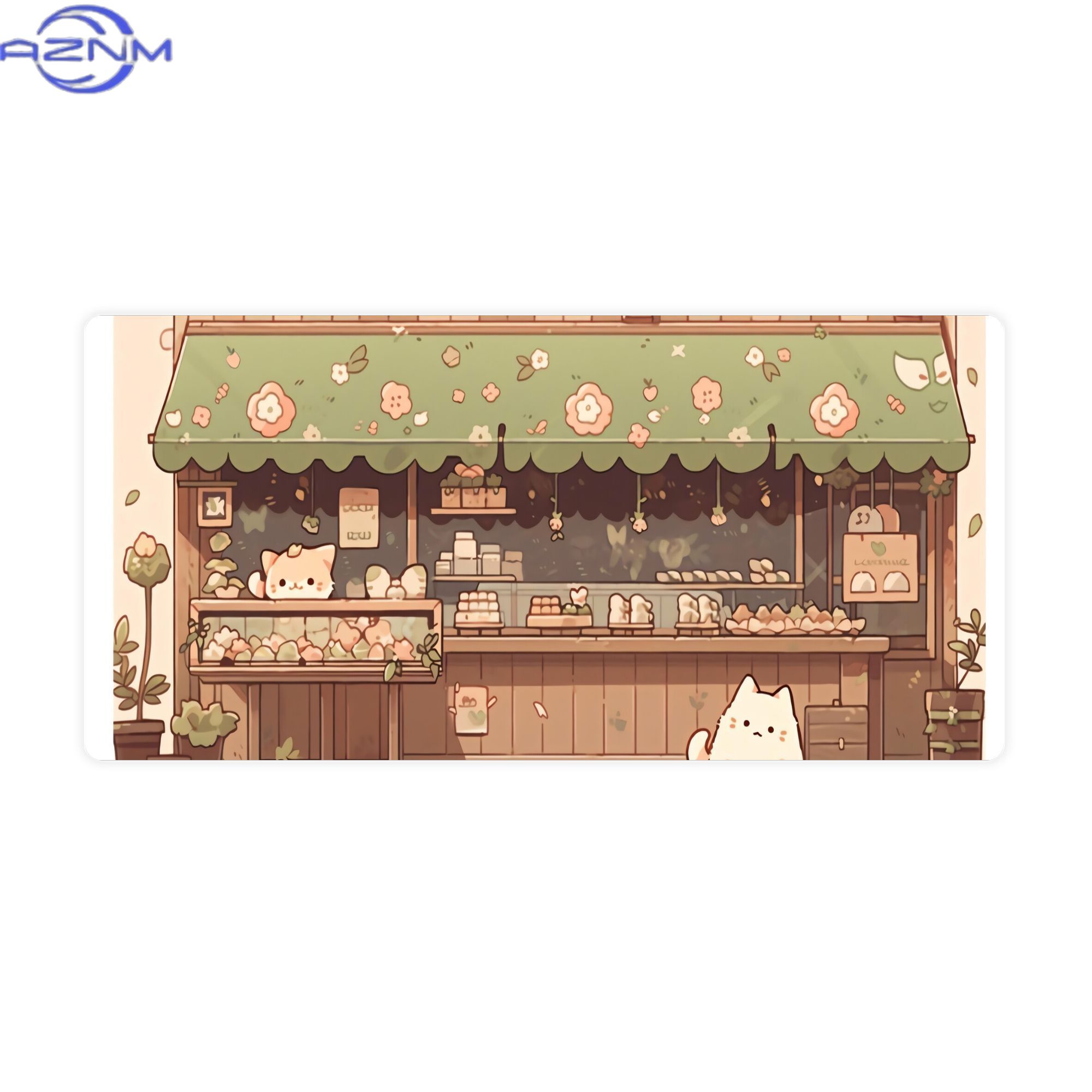Desk Setup Streaming - Alas Meja Besar Cat Bakery Aesthetic