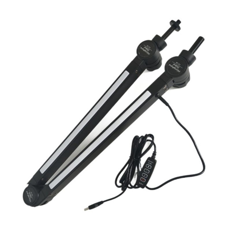 Desk Setup Streaming - Statif Gunting Suspensi Putar Dengan Lampu