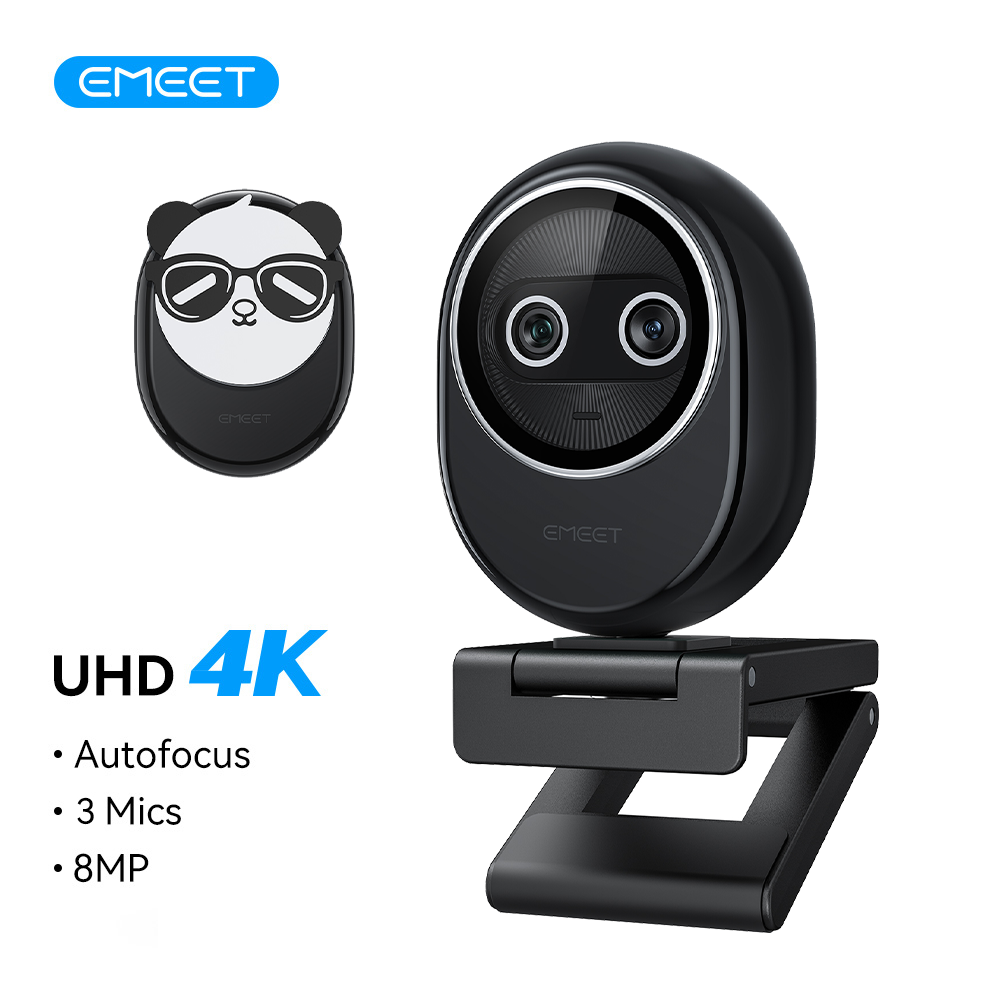 Desk Setup Streaming - Webcam 4K EMEET Kamera Ganda Bertenaga