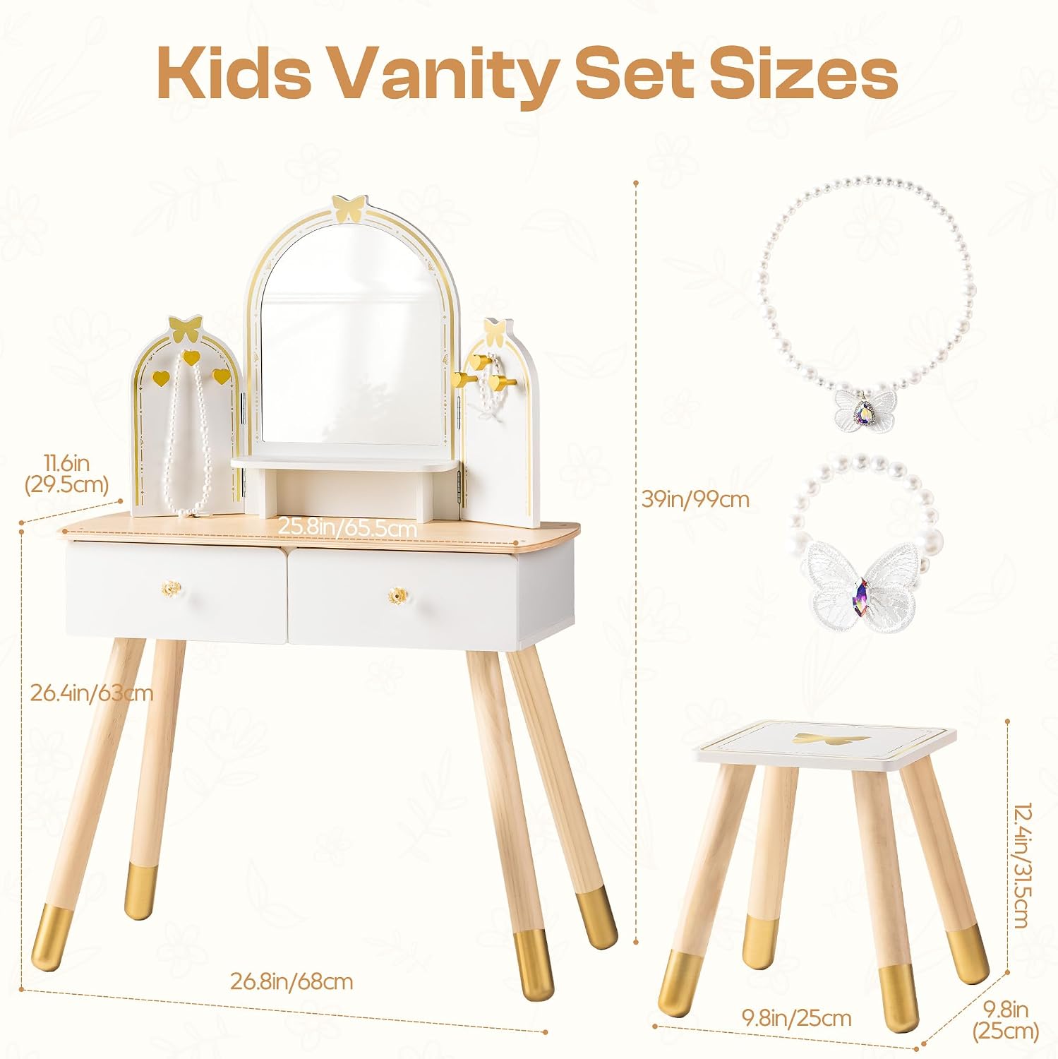 Set Meja Rias Anak ROBOTIME Pu - Desk Setup Small ulasan dan harga