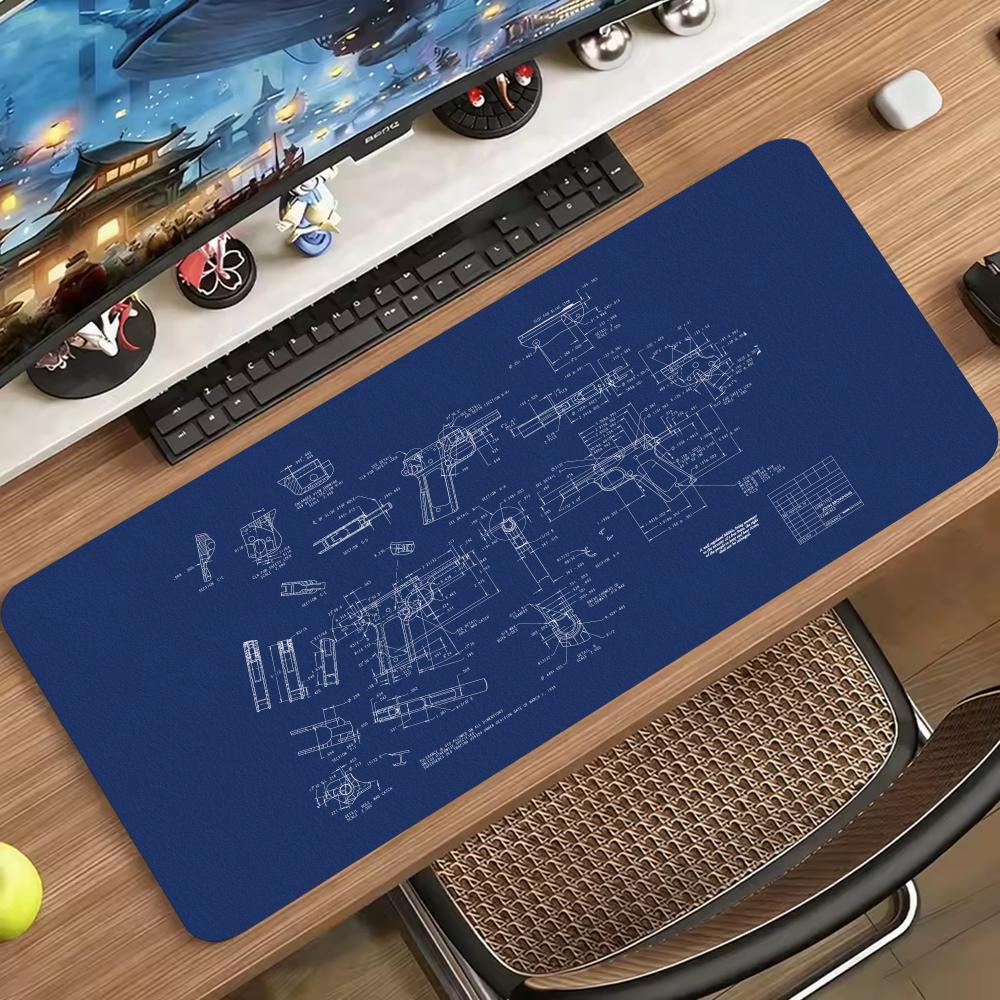 Alas Mouse Besar Motif Sketsa  - Desk Setup Workspace ulasan dan harga
