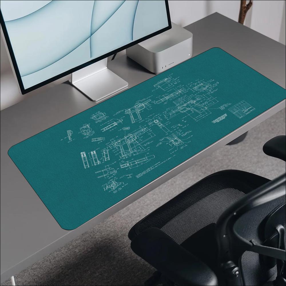 Alas Mouse Besar Motif Sketsa  - Desk Setup Workspace ulasan dan harga