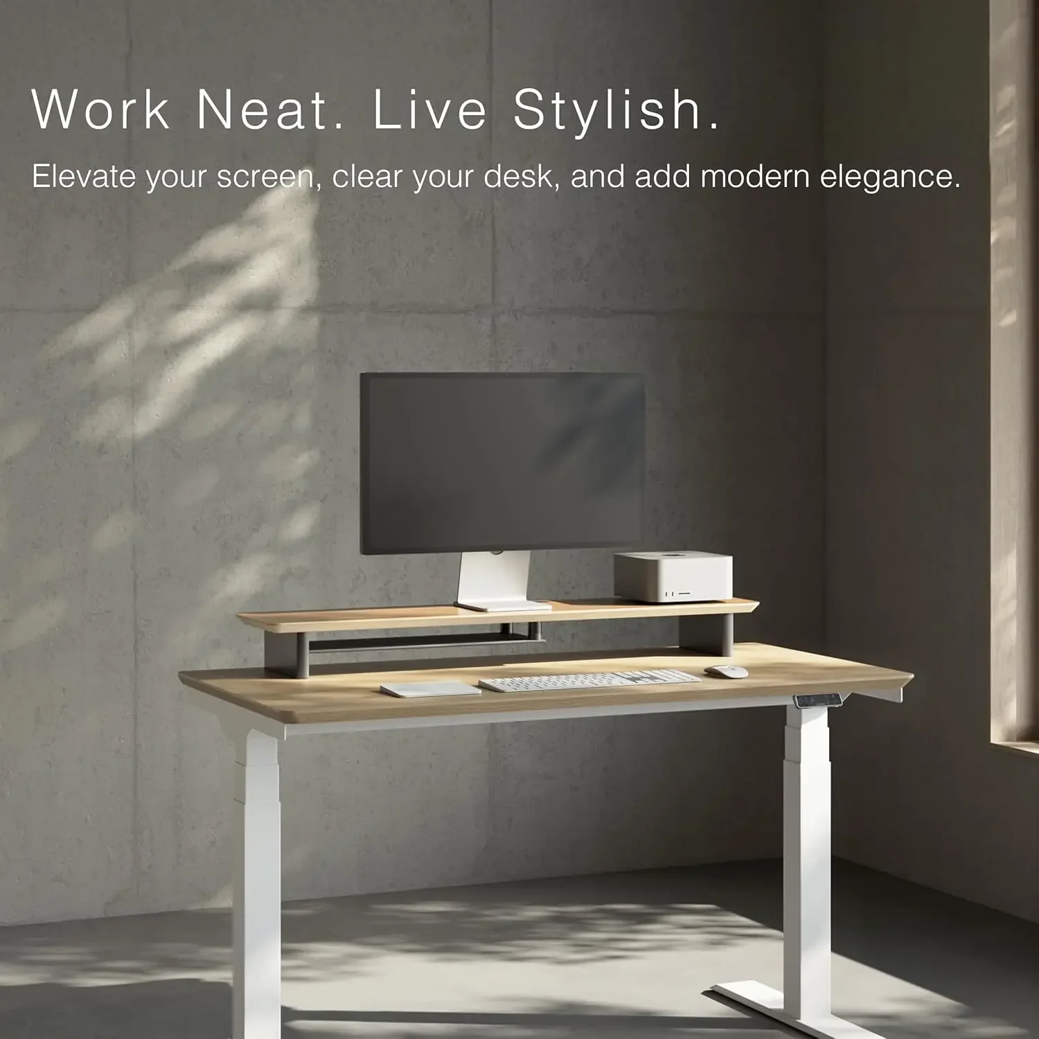 Meja Ergonomis Dua Tingkat Whi - Desk Setup Workspace ulasan dan harga