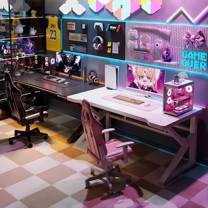 Meja Gaming E-sports Double un - Desk Setup Gaming Pc ulasan dan harga