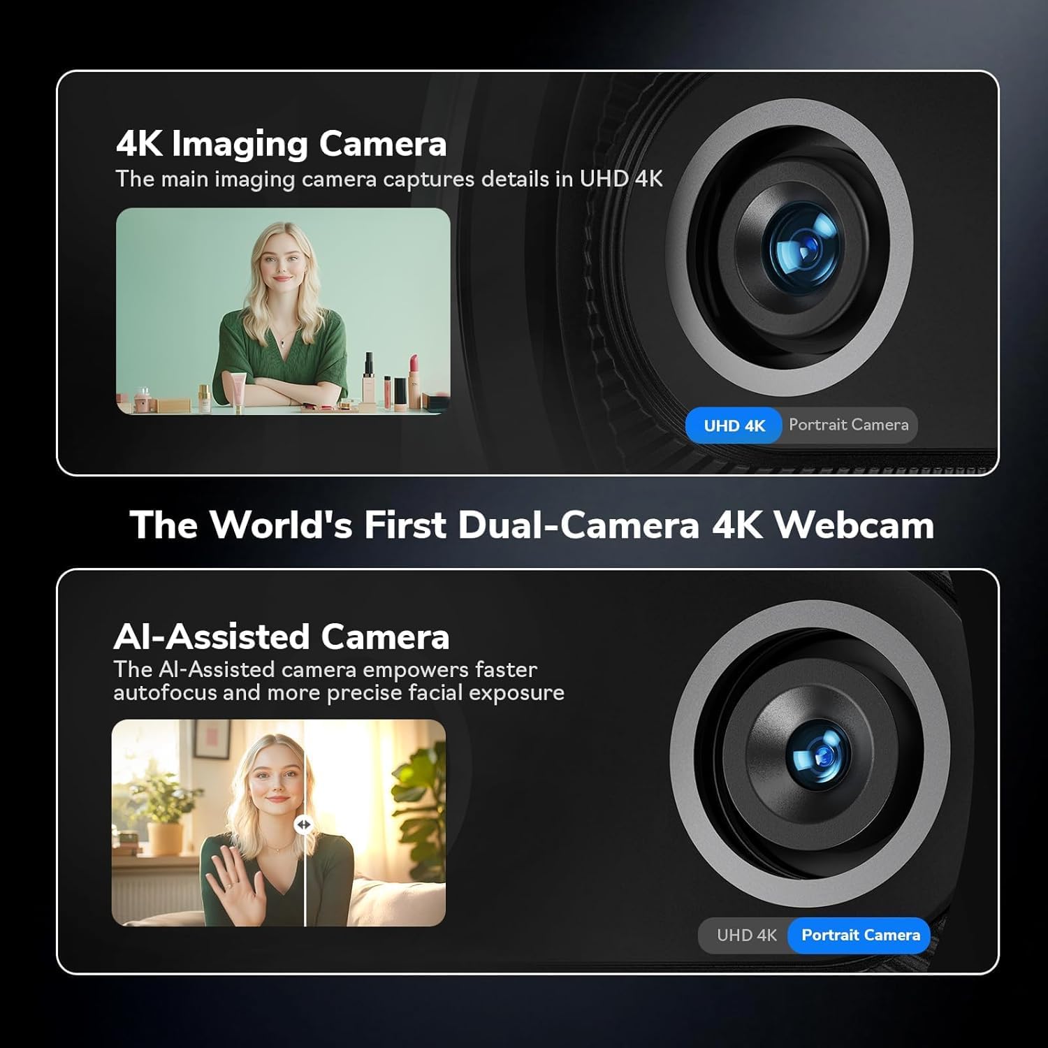 Webcam 4K EMEET Kamera Ganda B - Desk Setup Streaming ulasan dan harga