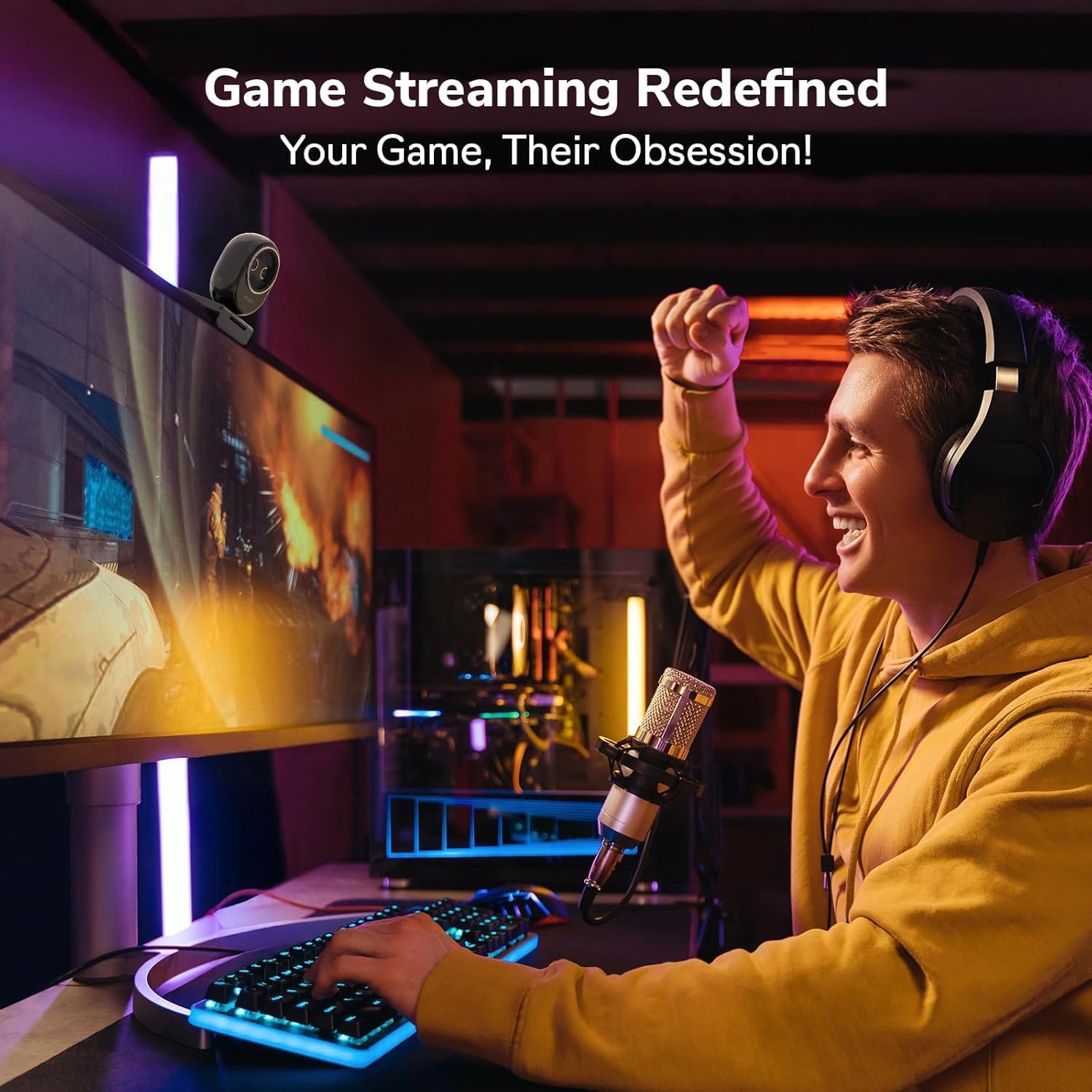 Webcam 4K EMEET Kamera Ganda B - Desk Setup Streaming ulasan dan harga